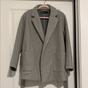 ZARA FLEECE BLAZER COAT
